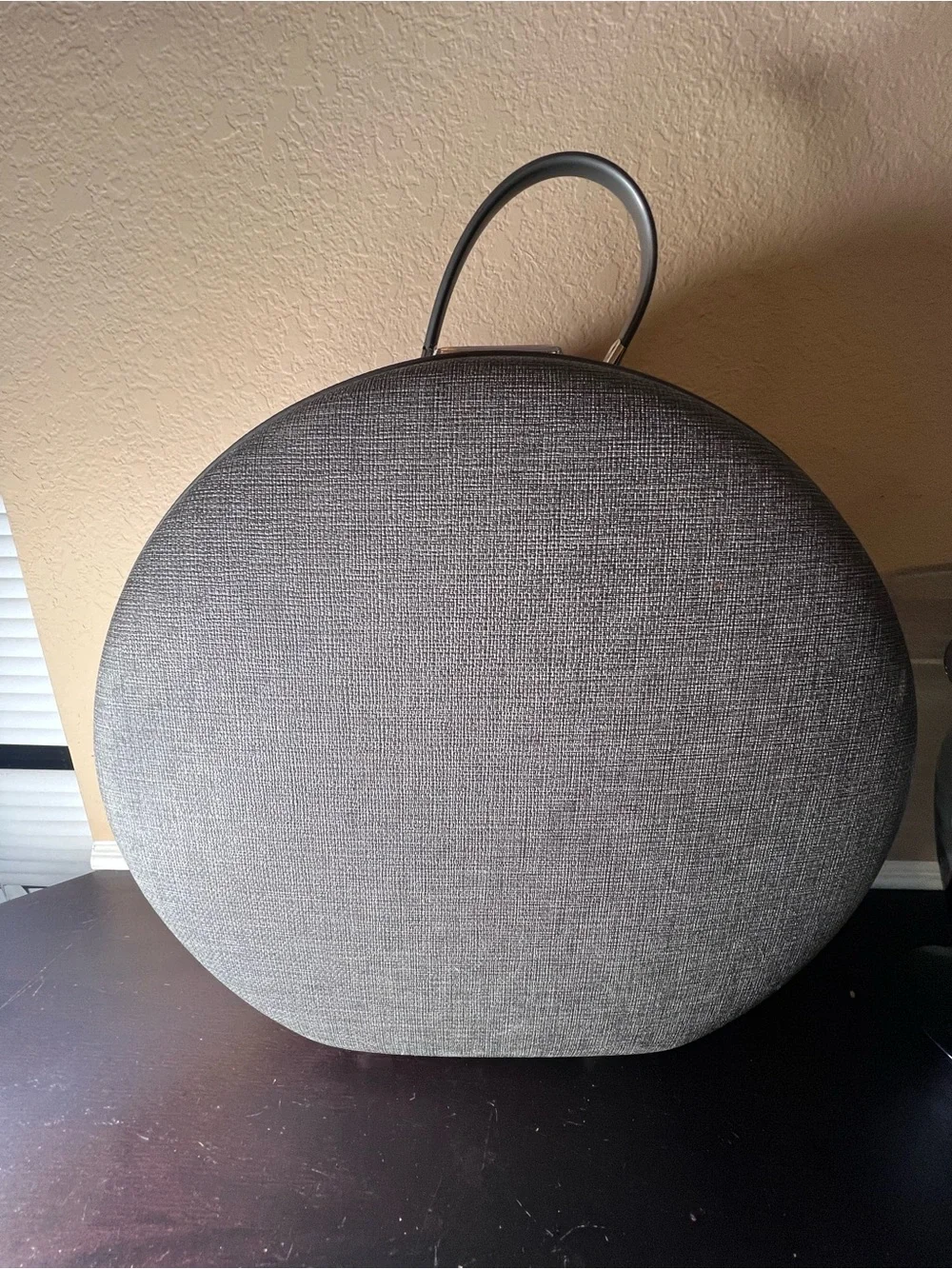 Vintage 1960s American Tourister Round Train Case Gray Hard Shell Luggage